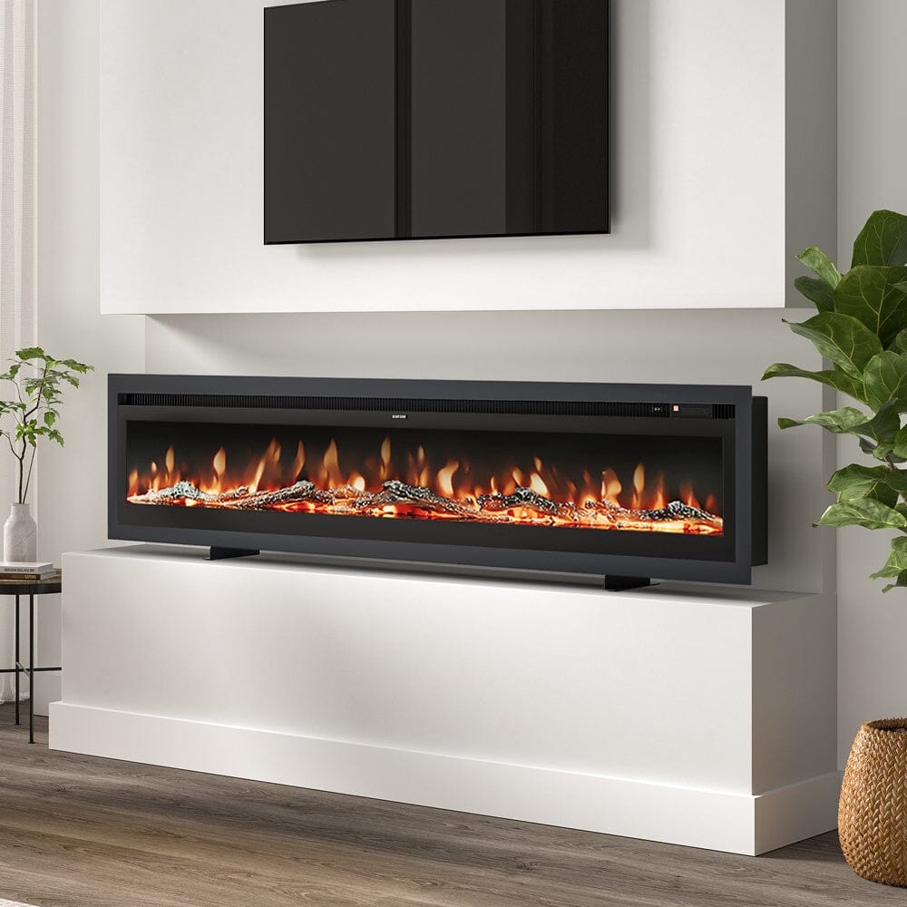 100 Inch Electric Fireplace with Remote 12 Flame Colours 1800W Living and Home