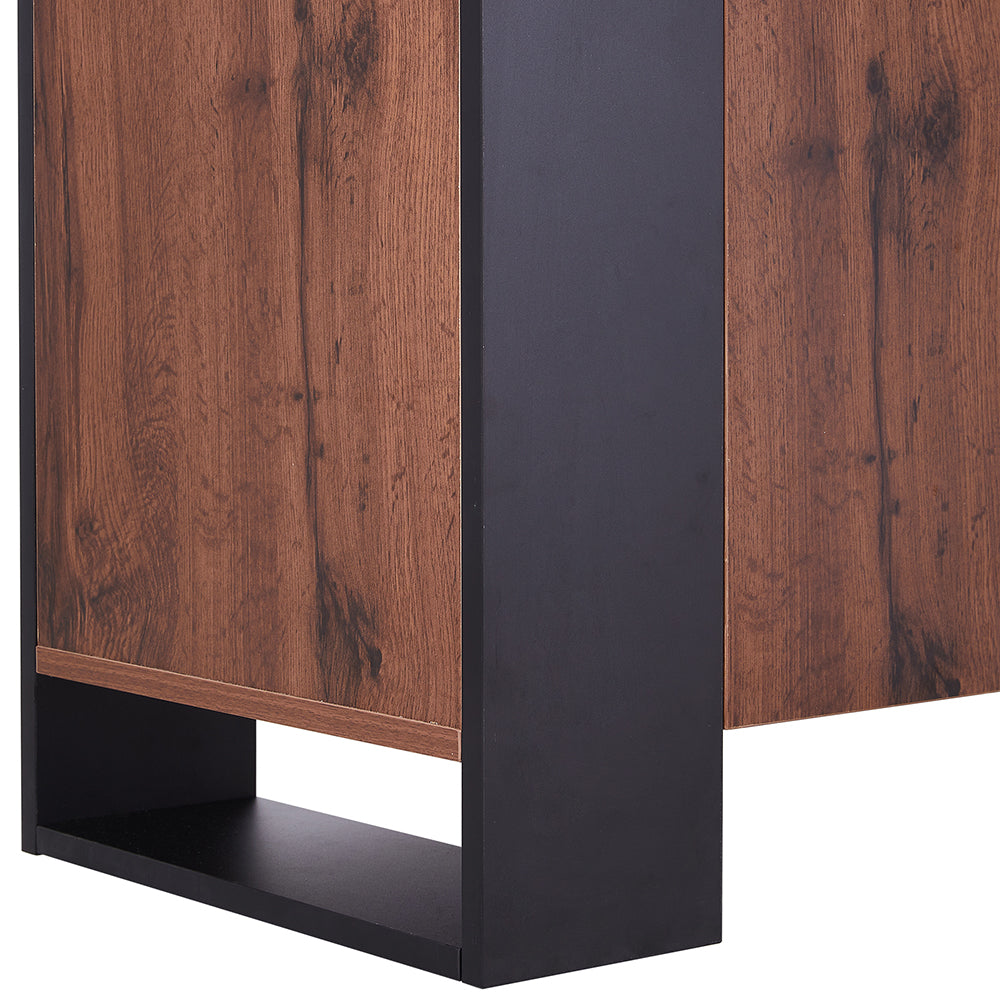 70inch W Wooden TV stand with Electric Fireplace and Storage