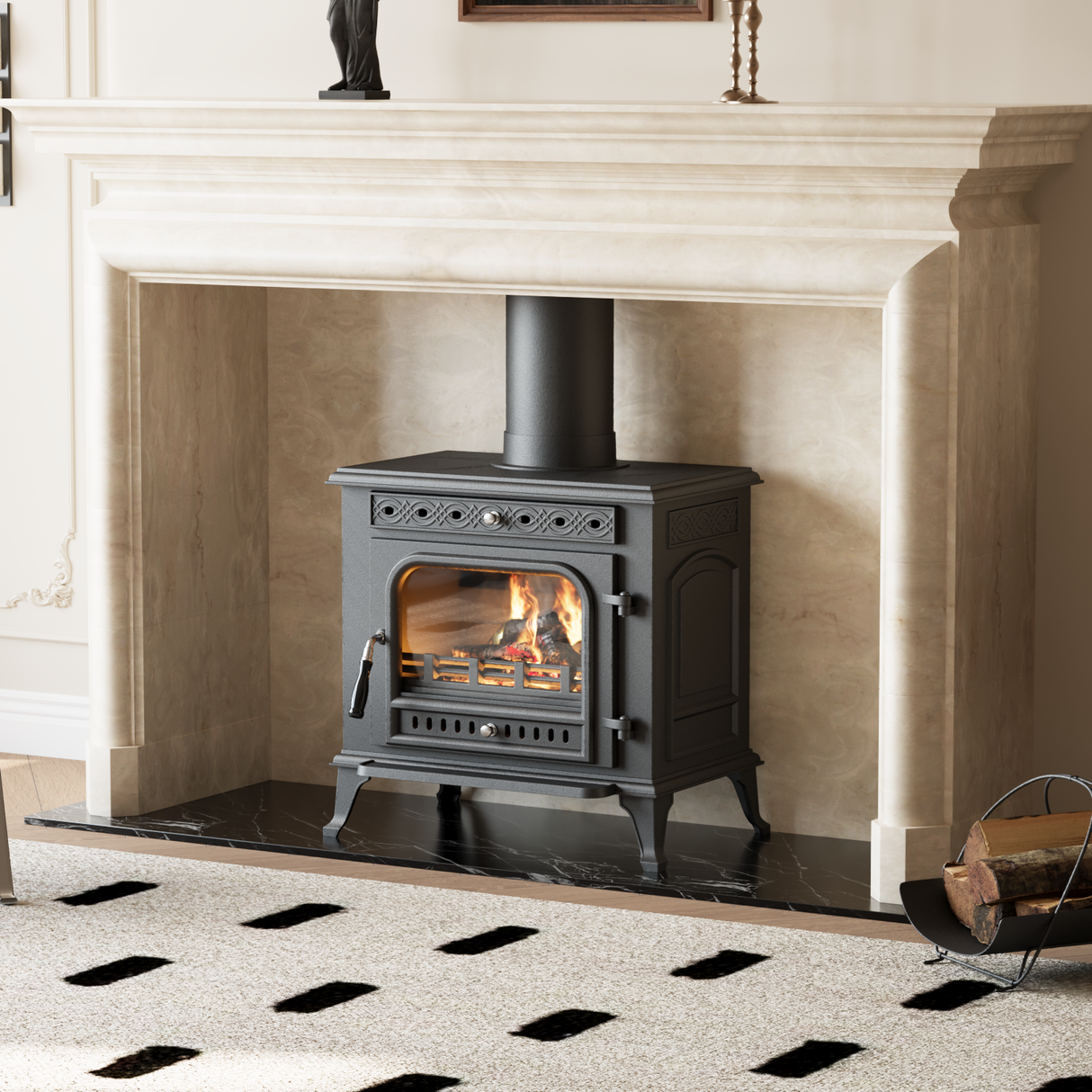 Victorian Cast Iron Fireplace Insert | DEFRA Approved & 79% Efficient
