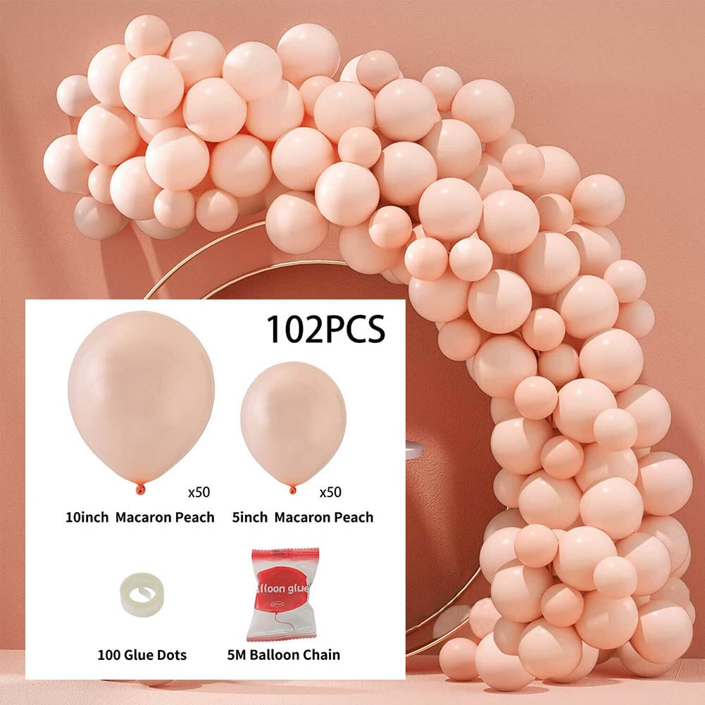 100pcs Wedding Macaron Monochrome Balloon Chain Set-Pink Living and Home