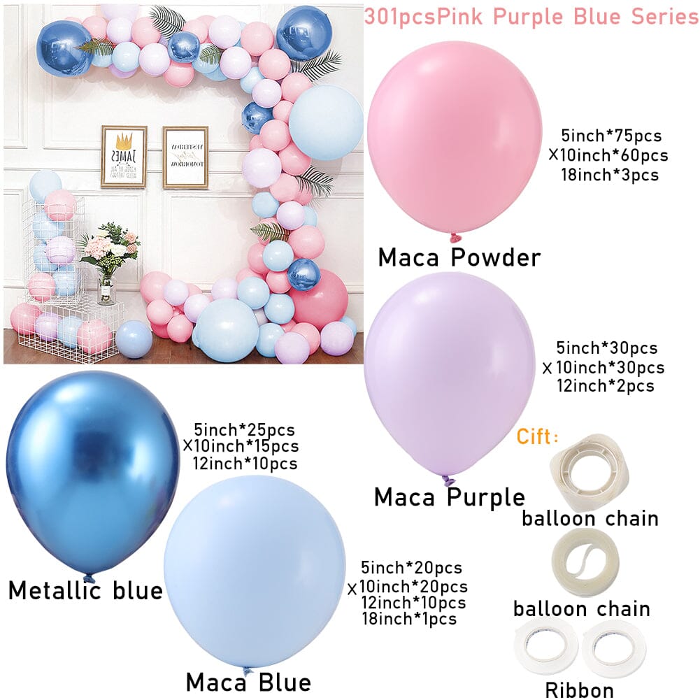301pcs Wedding and Birthday Decoration Polka Dot Balloon Set 3 Living and Home