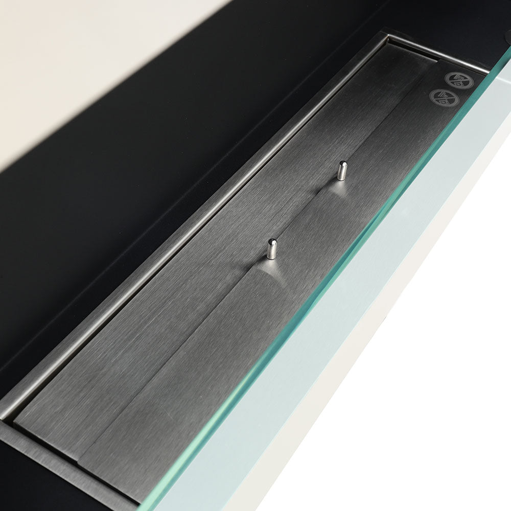 45inch Bio Ethanol Built in Recessed Wall Mount Fireplace Silver