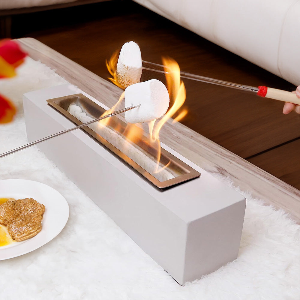 Eco-Friendly Concrete Tabletop Bioethanol Fireplace | Real Smokeless Flame