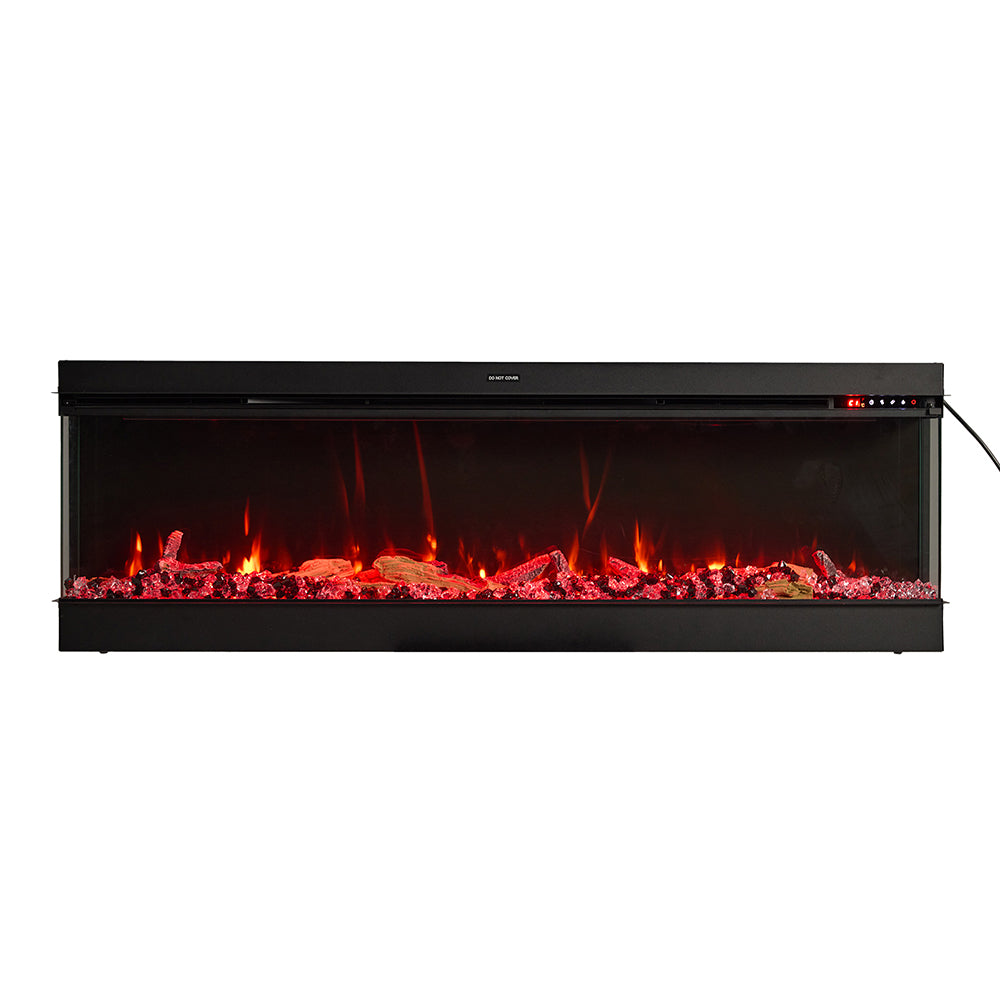 50/60/70/80inch 3-sided Electric Fireplace with Adjustable Color, Temperature and Timing, Controlled by APP