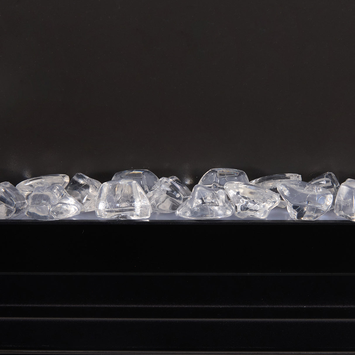 40/50/60inch Black Wall Mounted & Recessed Electric Fireplace with Adjustable Flame & Brightness