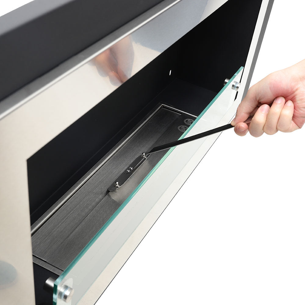 45inch Bio Ethanol Built in Recessed Wall Mount Fireplace Silver