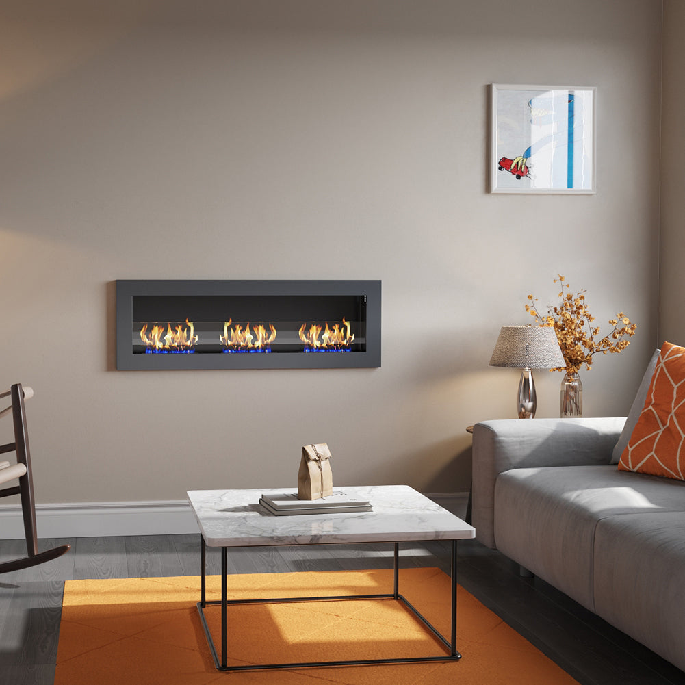 35/47 Inch Bioethanol Stainless Steel Wall Mounted Fireplace