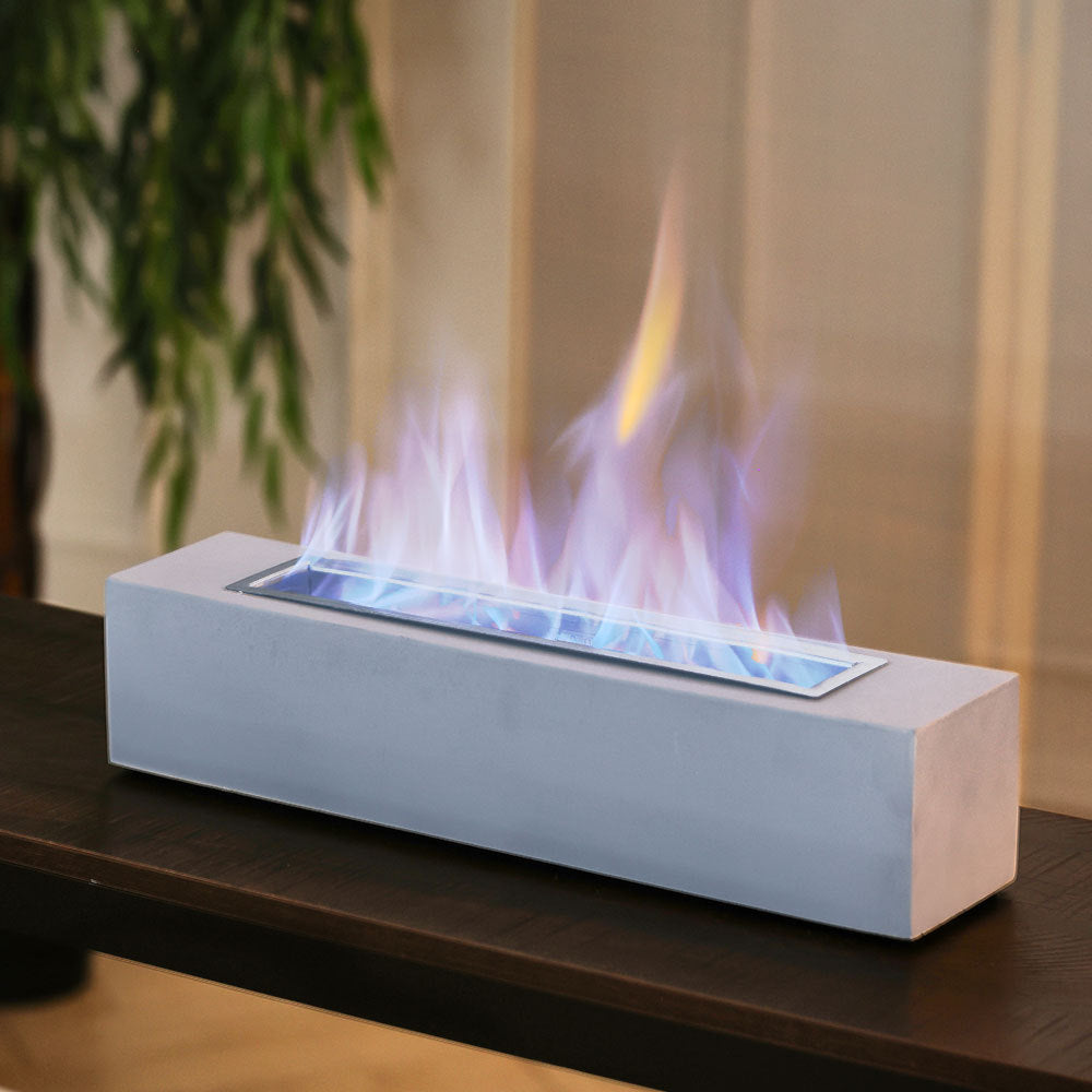 Eco-Friendly Concrete Tabletop Bioethanol Fireplace | Real Smokeless Flame