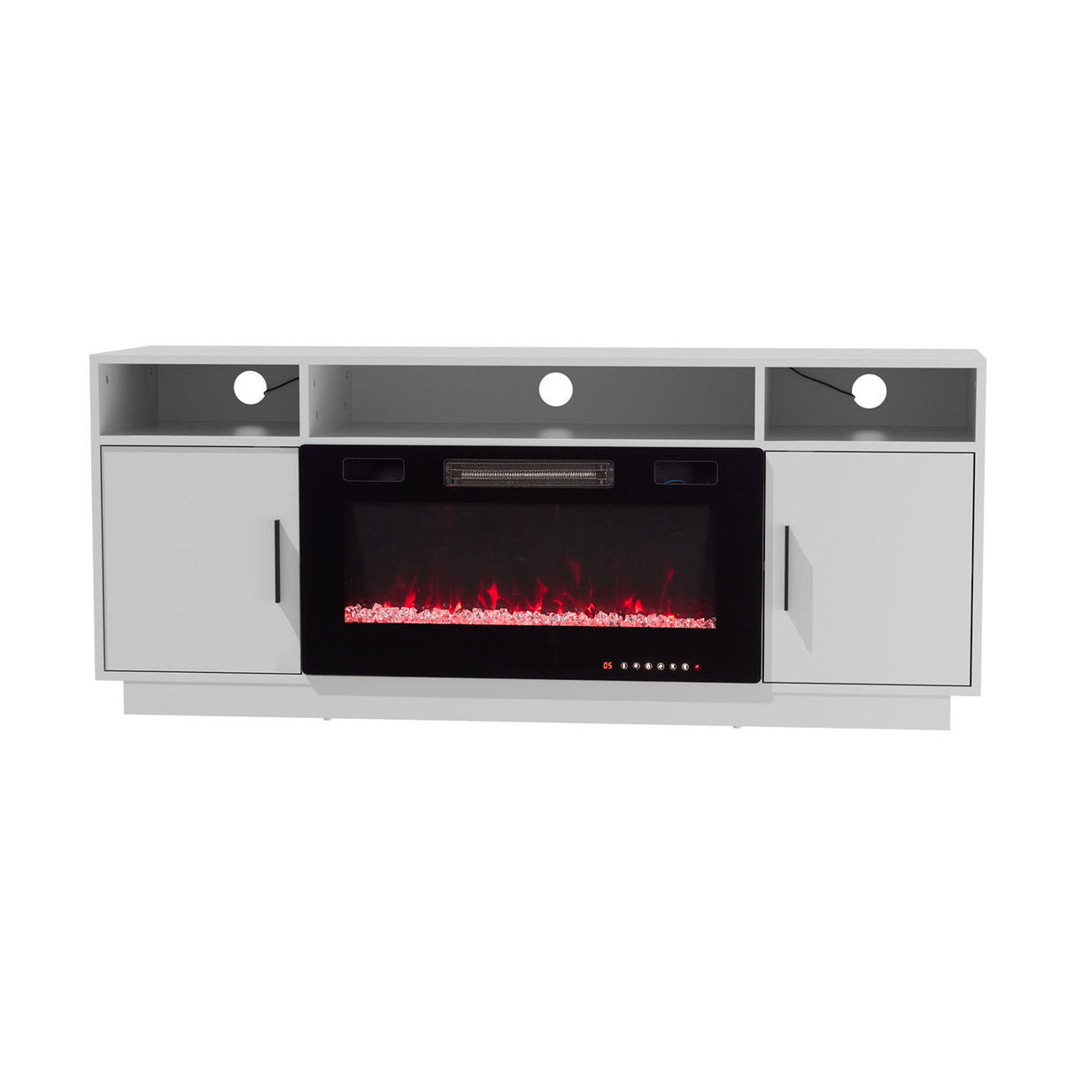 30Inch Electric Fireplace with TV Stand | Large Media Cabinet with 24 Colour Options
