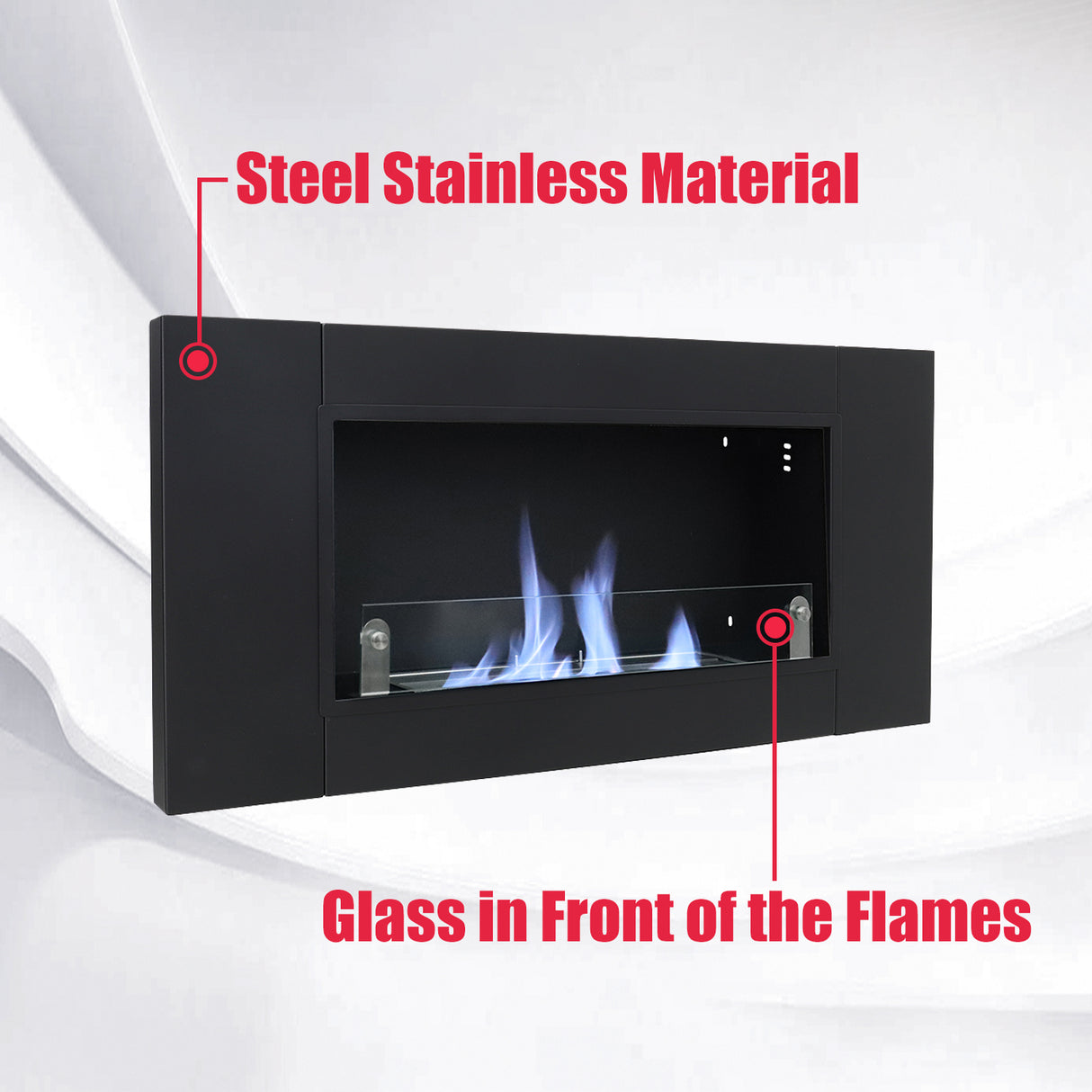 43 Inch Bio-Ethanol Wall Mount  Fireplace