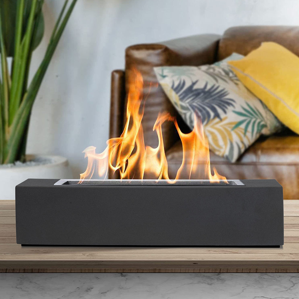 Eco-Friendly Concrete Tabletop Bioethanol Fireplace | Real Smokeless Flame