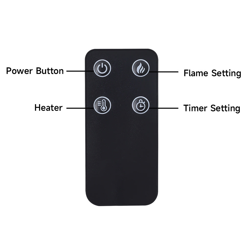 Large Wooden TV Stand with Recessed Electric Fireplace