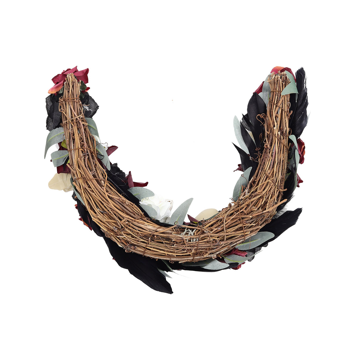 Spooky Pre-Lit Skull Halloween Arch Wreath Home Decor