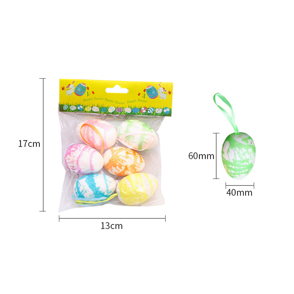 Easter DIY Painted Simulated Egg Pendant with Lanyard Set of 6