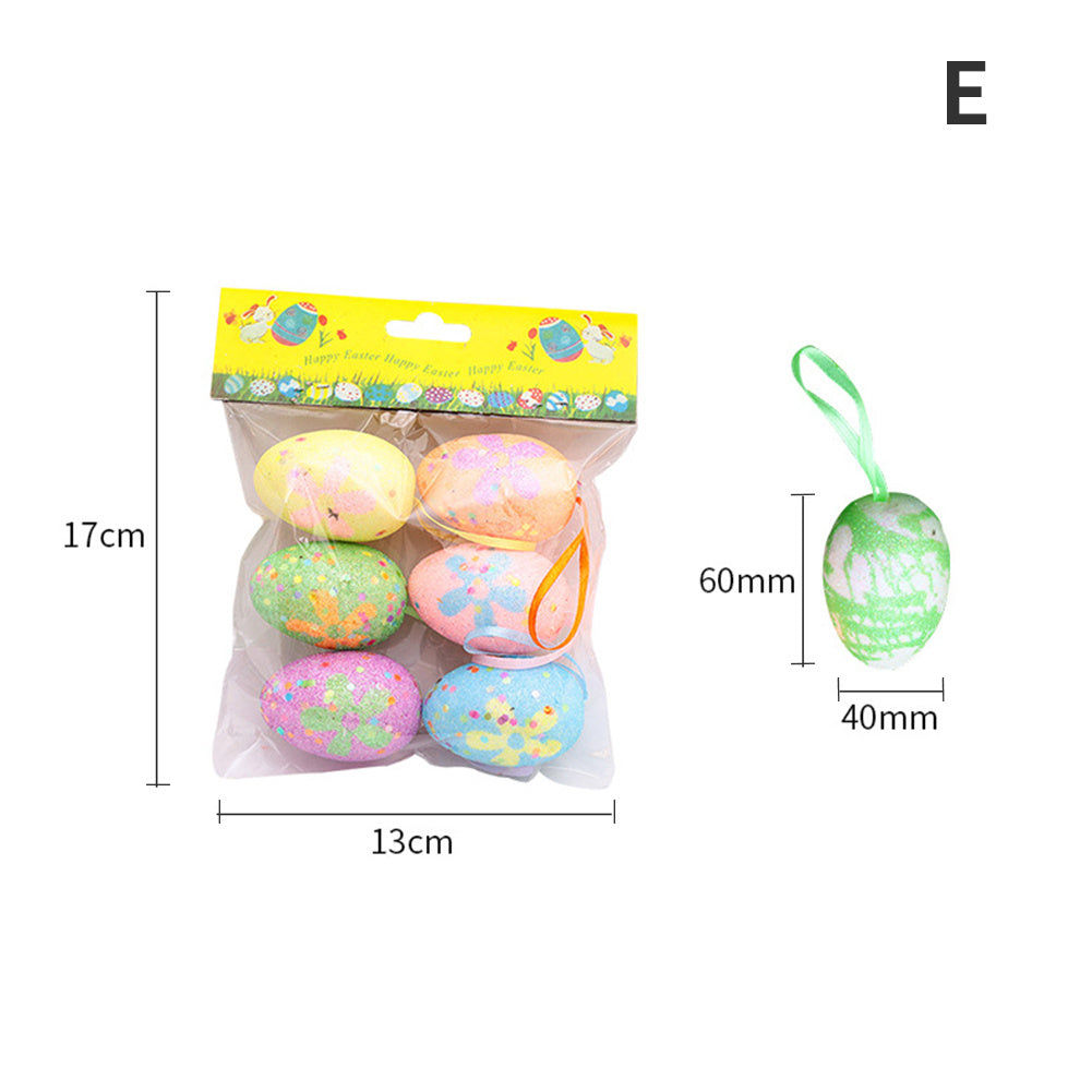 Easter DIY Painted Simulated Egg Pendant with Lanyard Set of 6