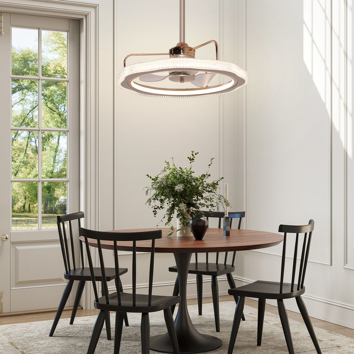 Modern Reversible 3-Blades Metal Ceiling Fan with Light