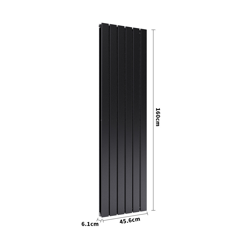 Sleek Smoke Grey Vertical Double Panel Radiator Heater