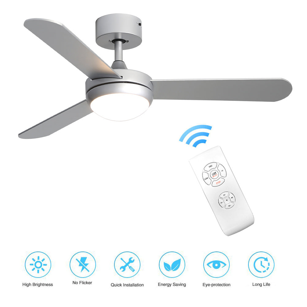 Modern Acrylic Three-blade Ceiling Fan Light with Remote Control