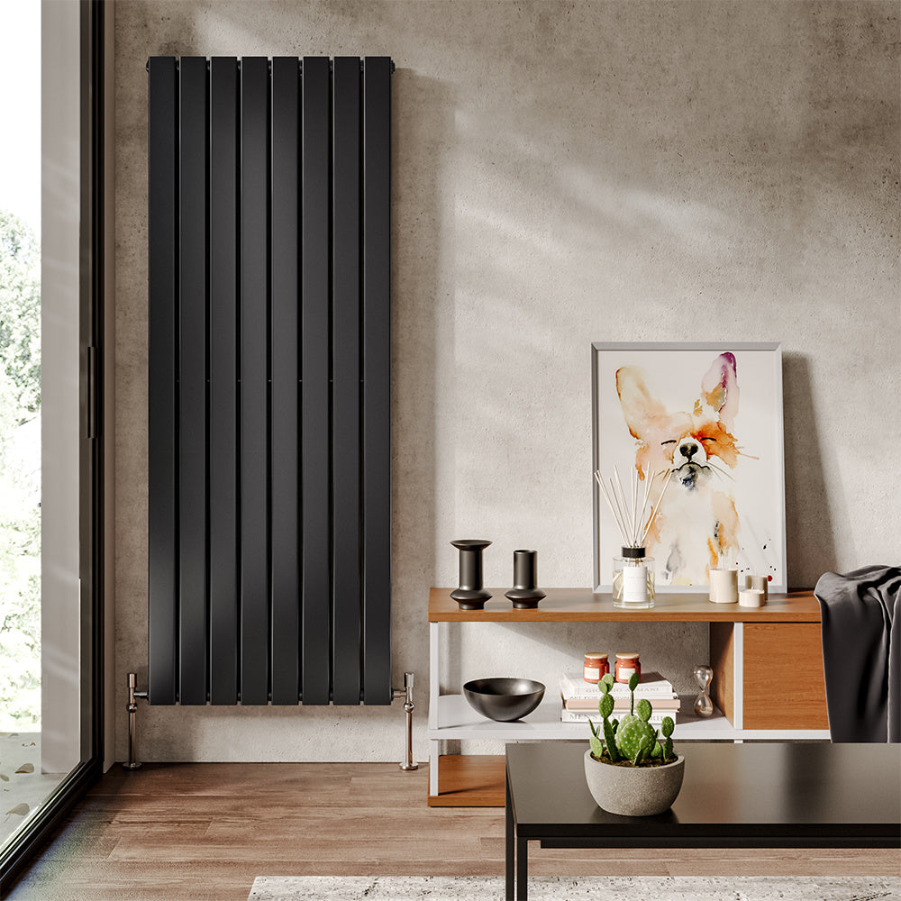 Sleek Smoke Grey Vertical Double Panel Radiator Heater