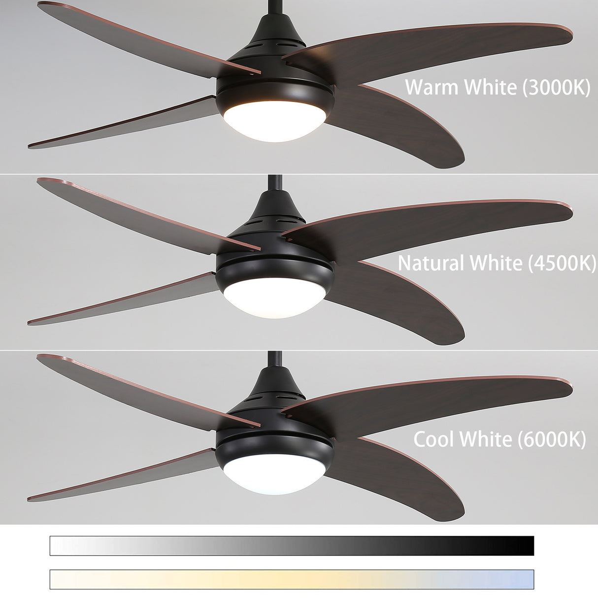 4/5-Blade LED Ceiling Fan Lights with Remote Control