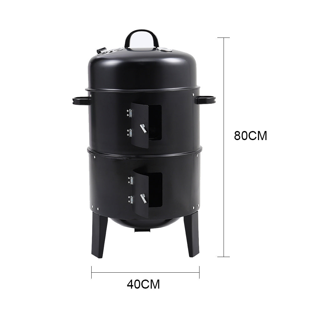 Compact Charcoal Smoker Grill for Outdoor BBQ and Homemade Pizza