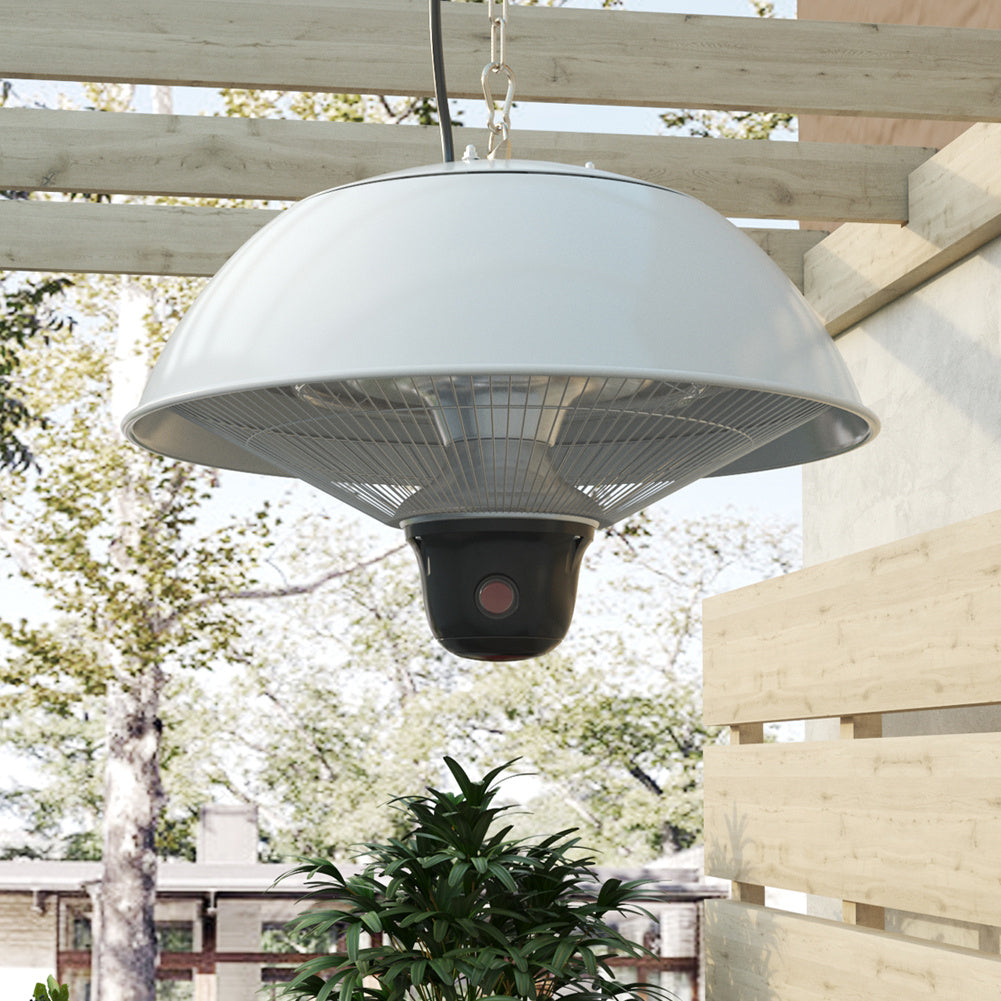 1500W Garden Electric Heater Infrared Hanging Patio Heater Red with Remote