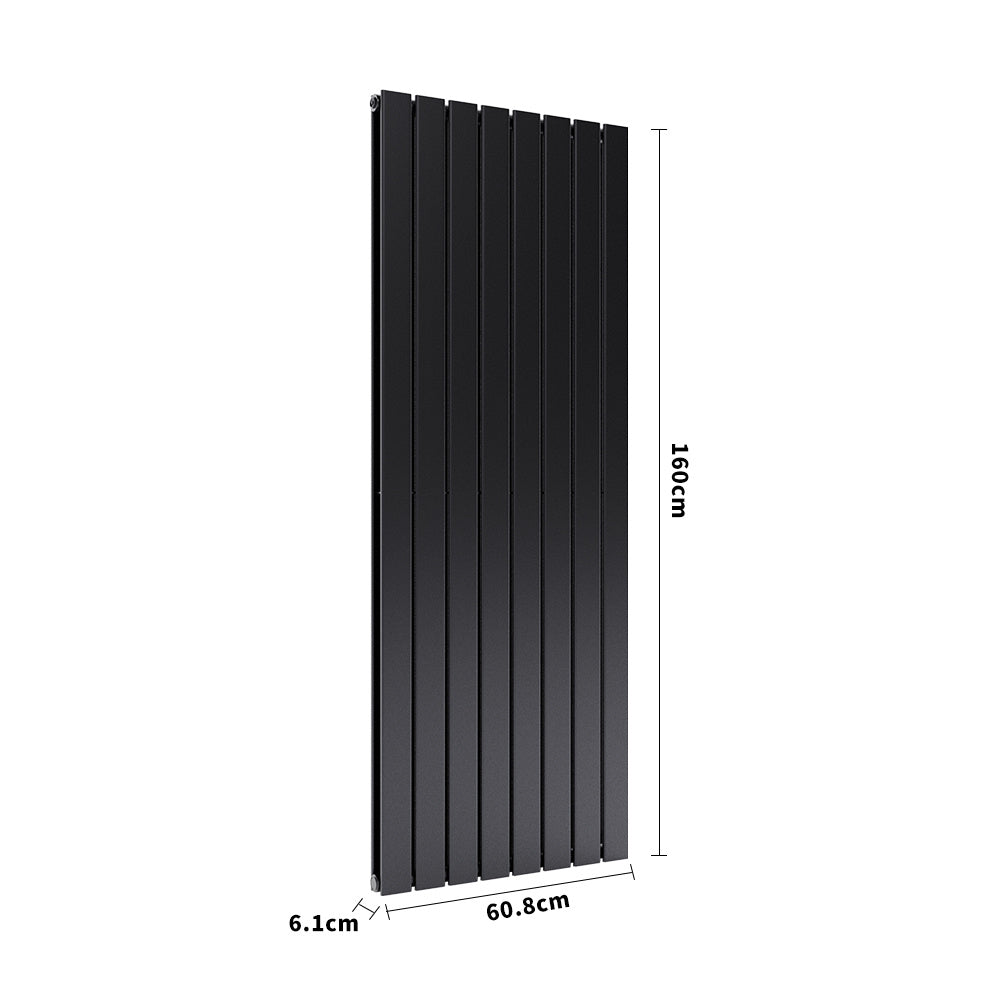 Sleek Smoke Grey Vertical Double Panel Radiator Heater