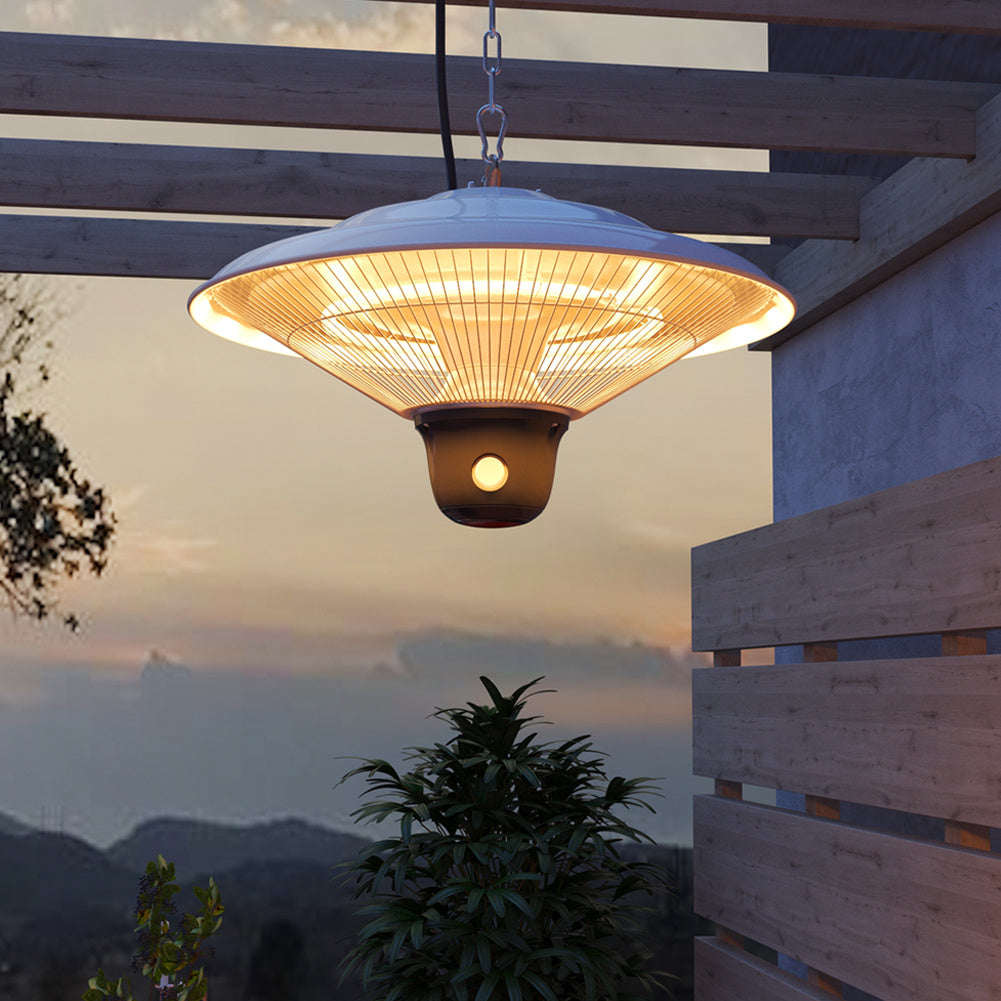Patio Heater Ceiling Hanging Lamp 500/1000/1500W Remote Control Adjustable