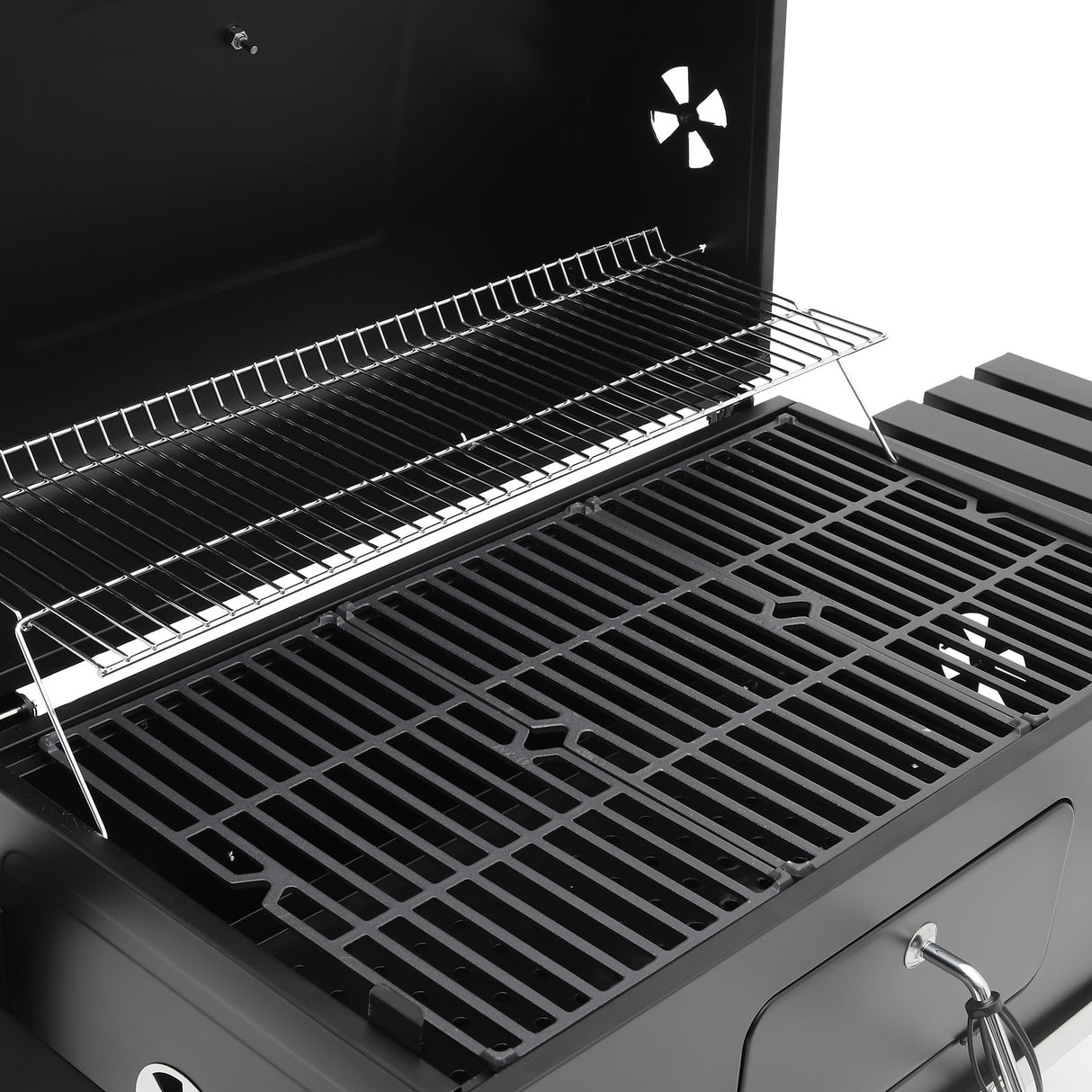 Cart-Style Charcoal BBQ Grill with Build-in Grill Rack