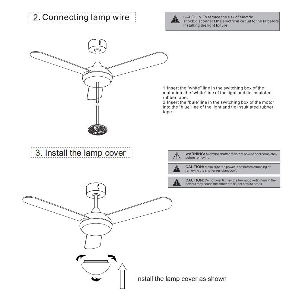 Modern Acrylic Three-blade Ceiling Fan Light with Remote Control