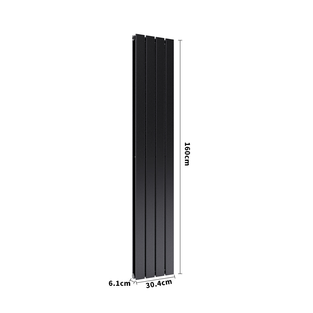 Sleek Smoke Grey Vertical Double Panel Radiator Heater