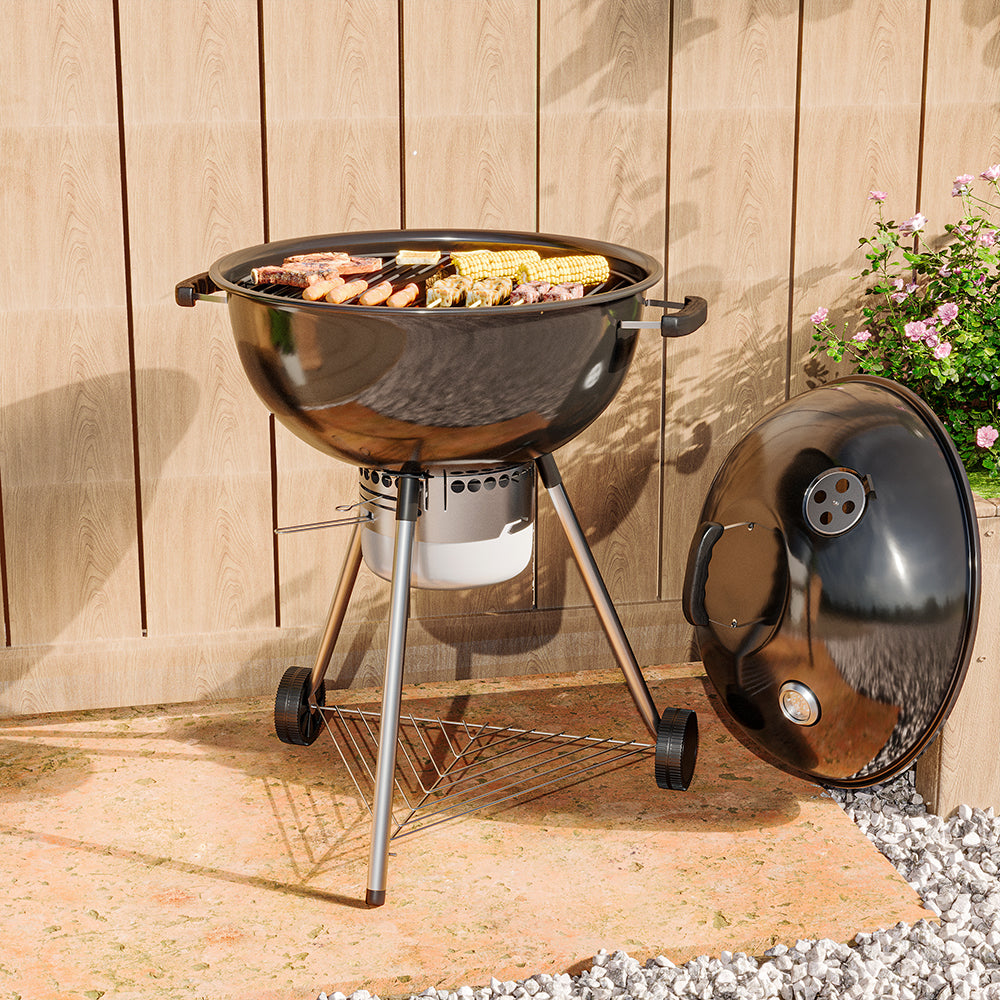 Double Layers Enamel Charcoal Pizza Fire Bowl BBQ Grill