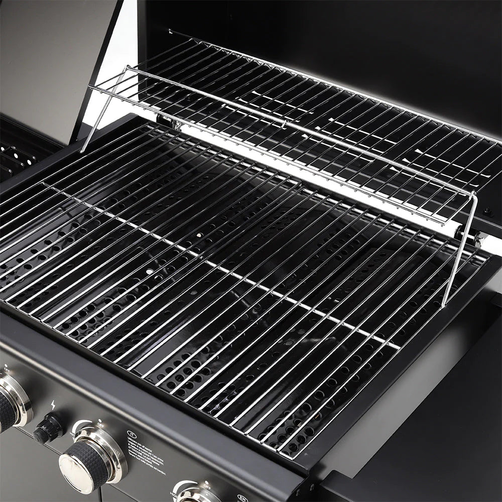 5-Burner Outdoor Gas Barbecue Grill with BBQ Seasoning Table