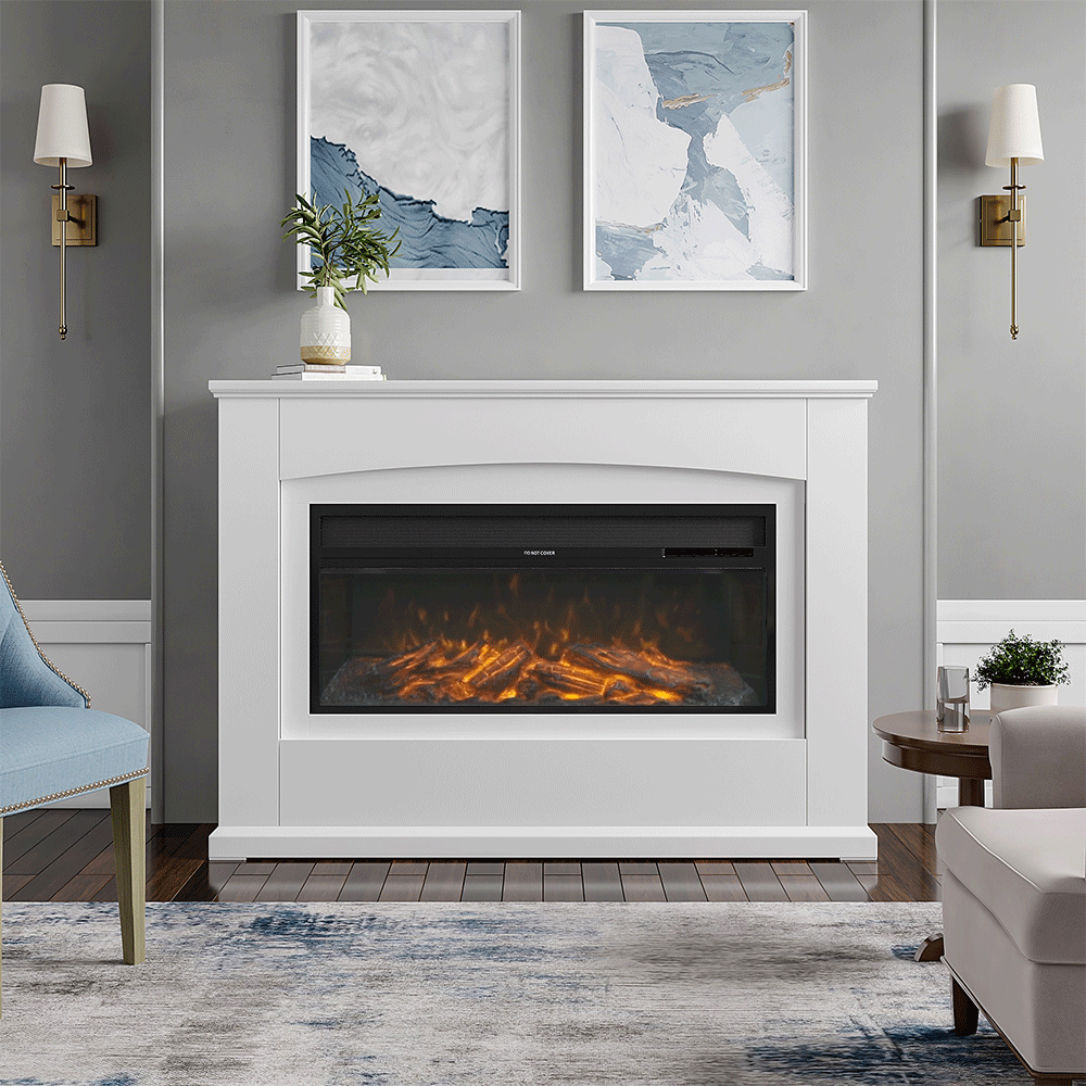 Sophisticated Mantel Electric Fireplace Suite with 7-Colour LED Lights