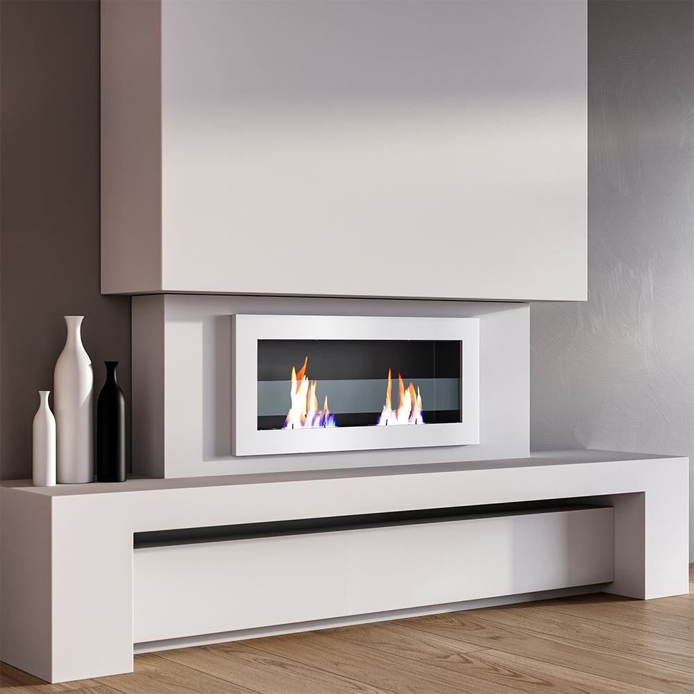 35/47 Inch Bioethanol Stainless Steel Wall Mounted Fireplace