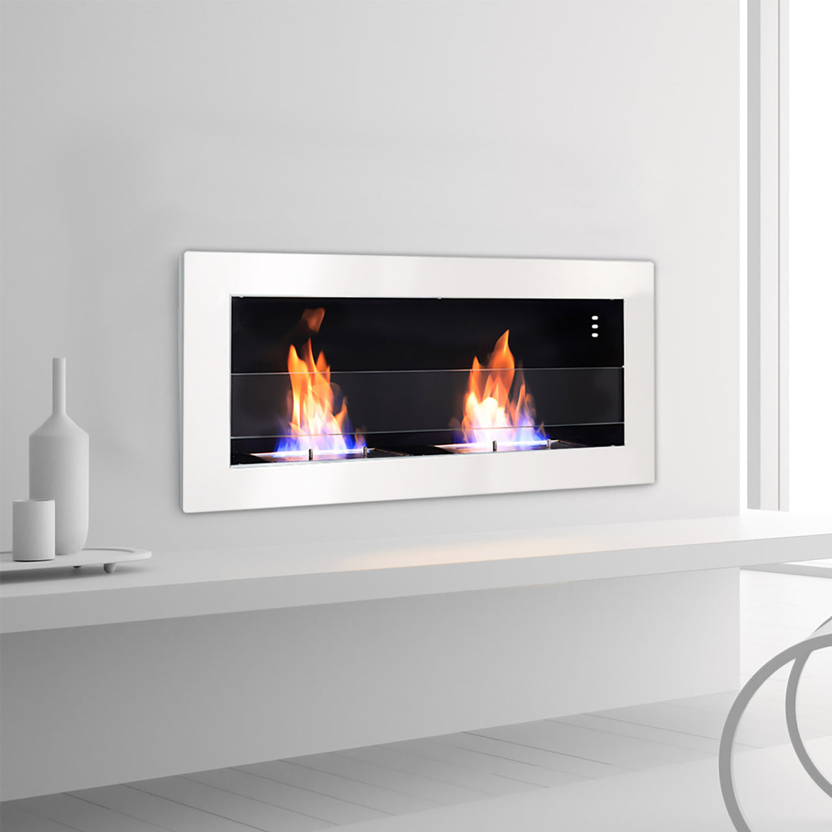 35/47 Inch Bioethanol Stainless Steel Wall Mounted Fireplace
