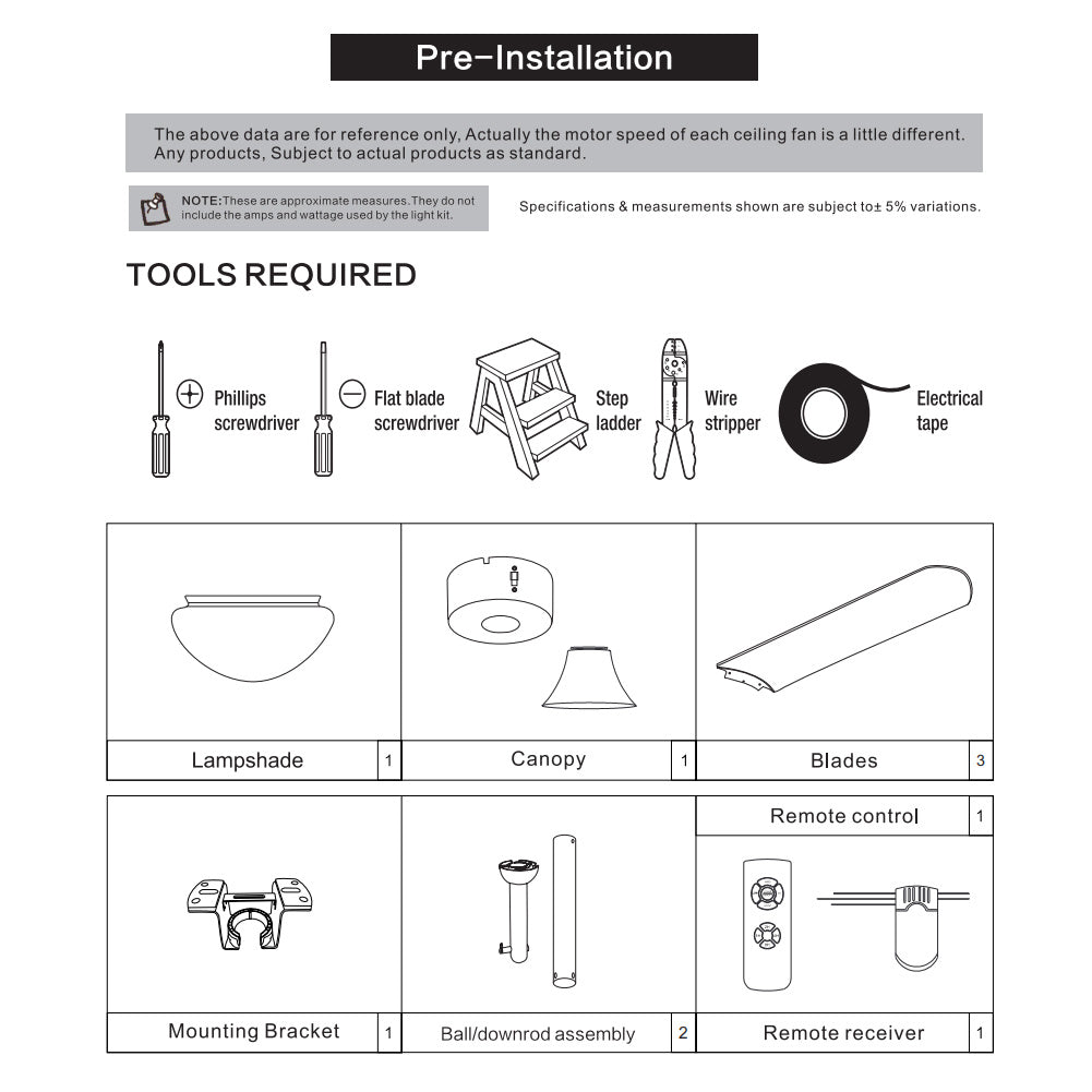 Modern Acrylic Three-blade Ceiling Fan Light with Remote Control