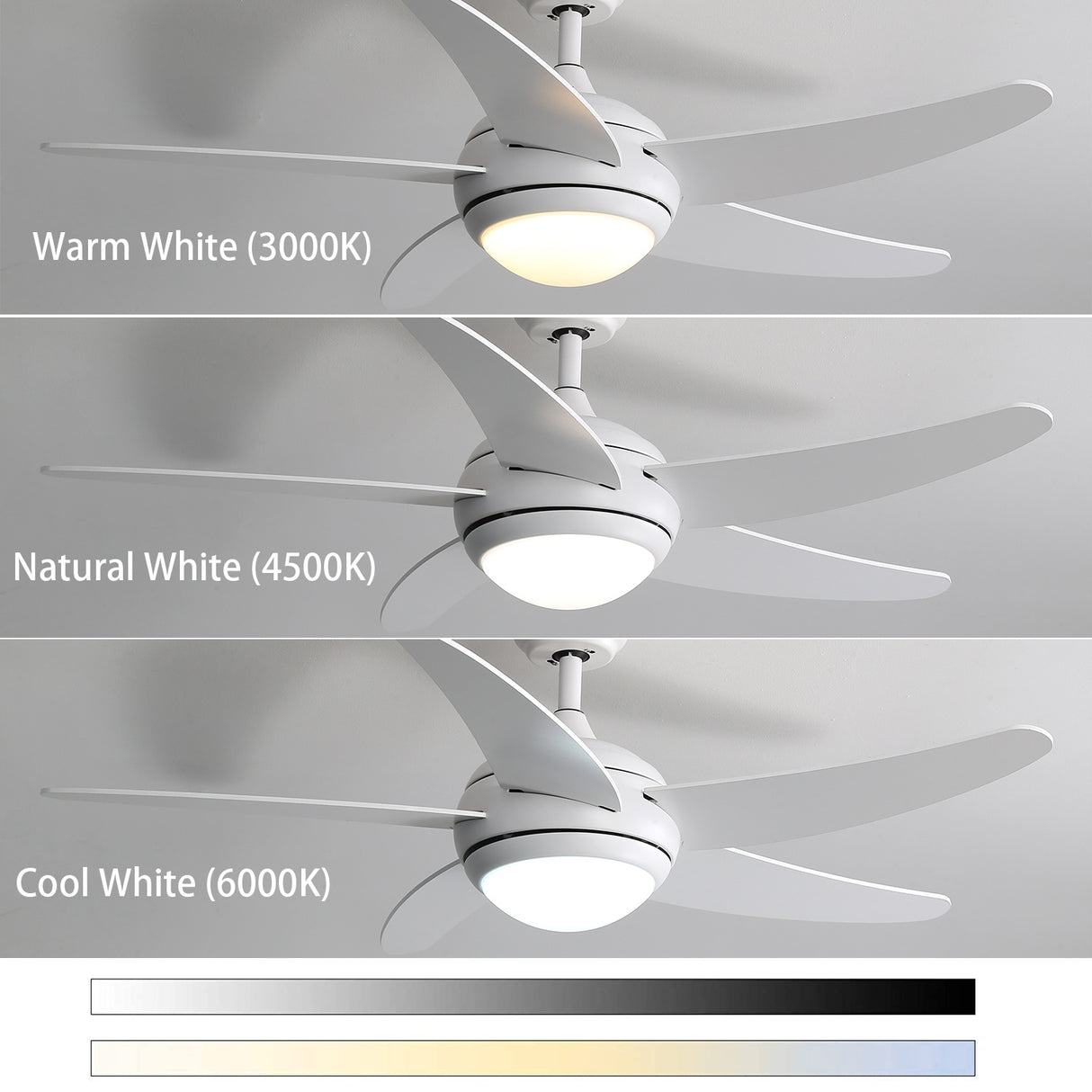 4/5-Blade LED Ceiling Fan Lights with Remote Control