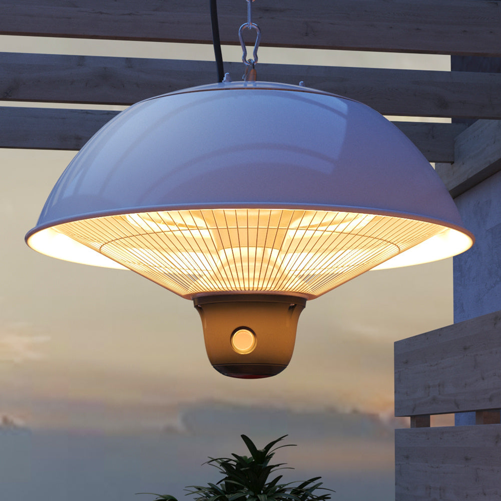 1500W Garden Electric Heater Infrared Hanging Patio Heater Red with Remote