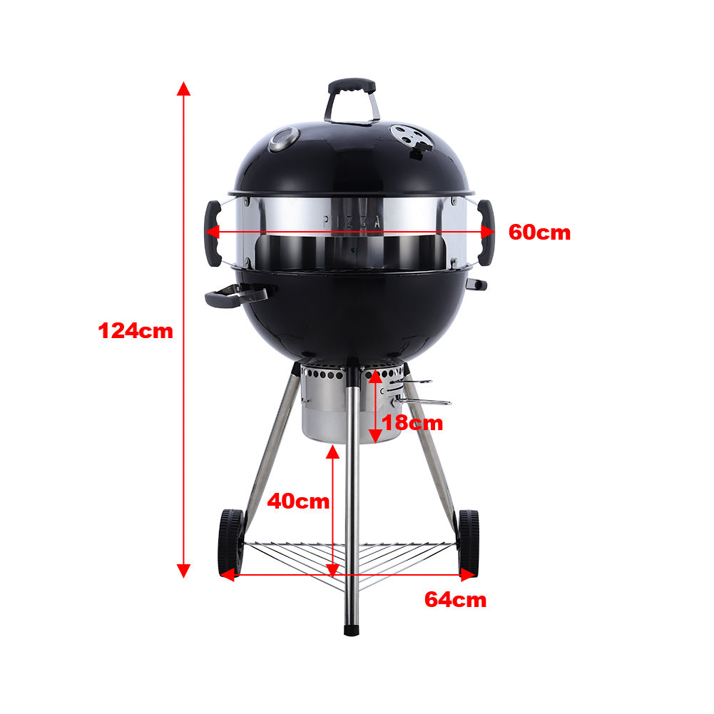 Double Layers Enamel Charcoal Pizza Fire Bowl BBQ Grill