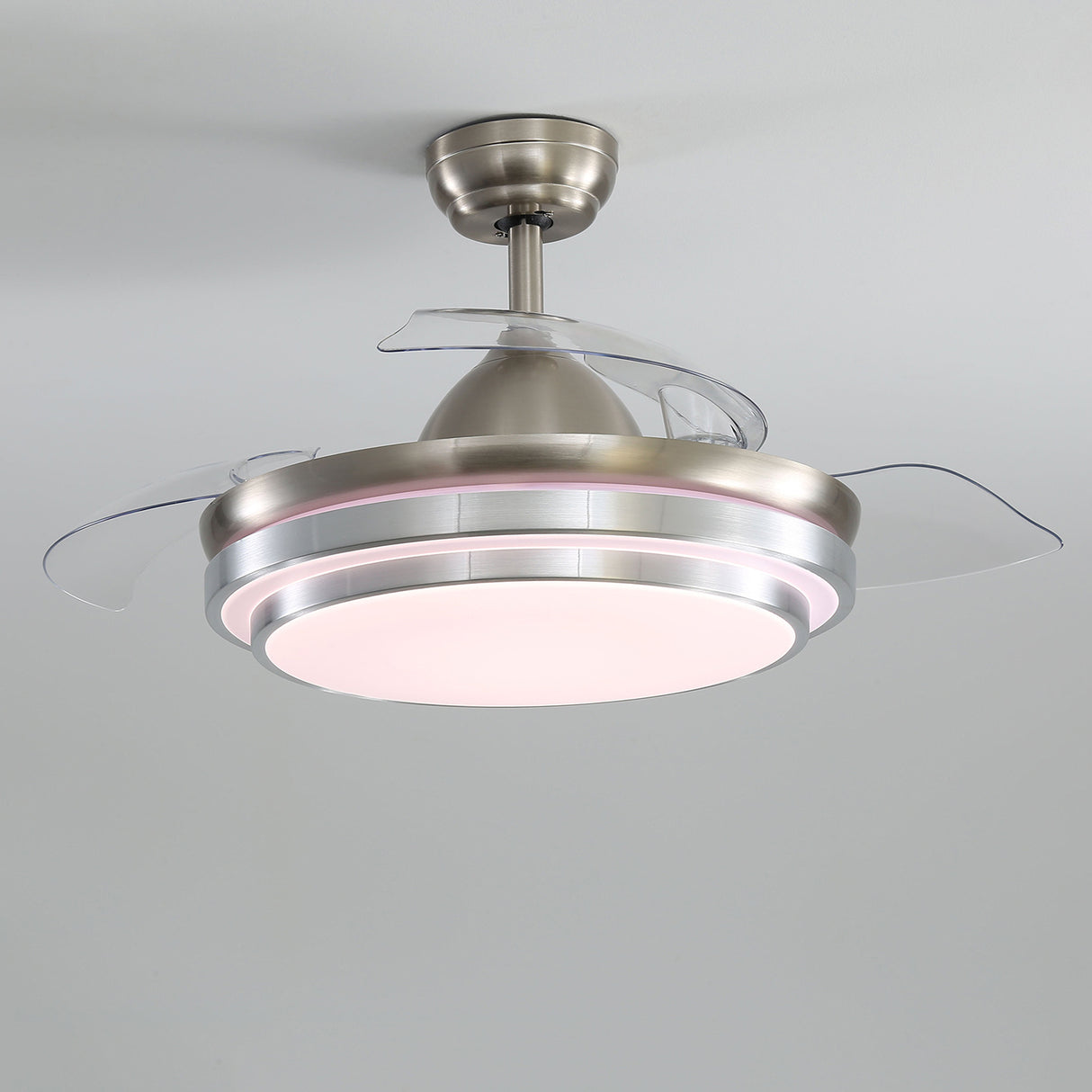 Modern Retractable Blade Ceiling Fan Light with Remote Control
