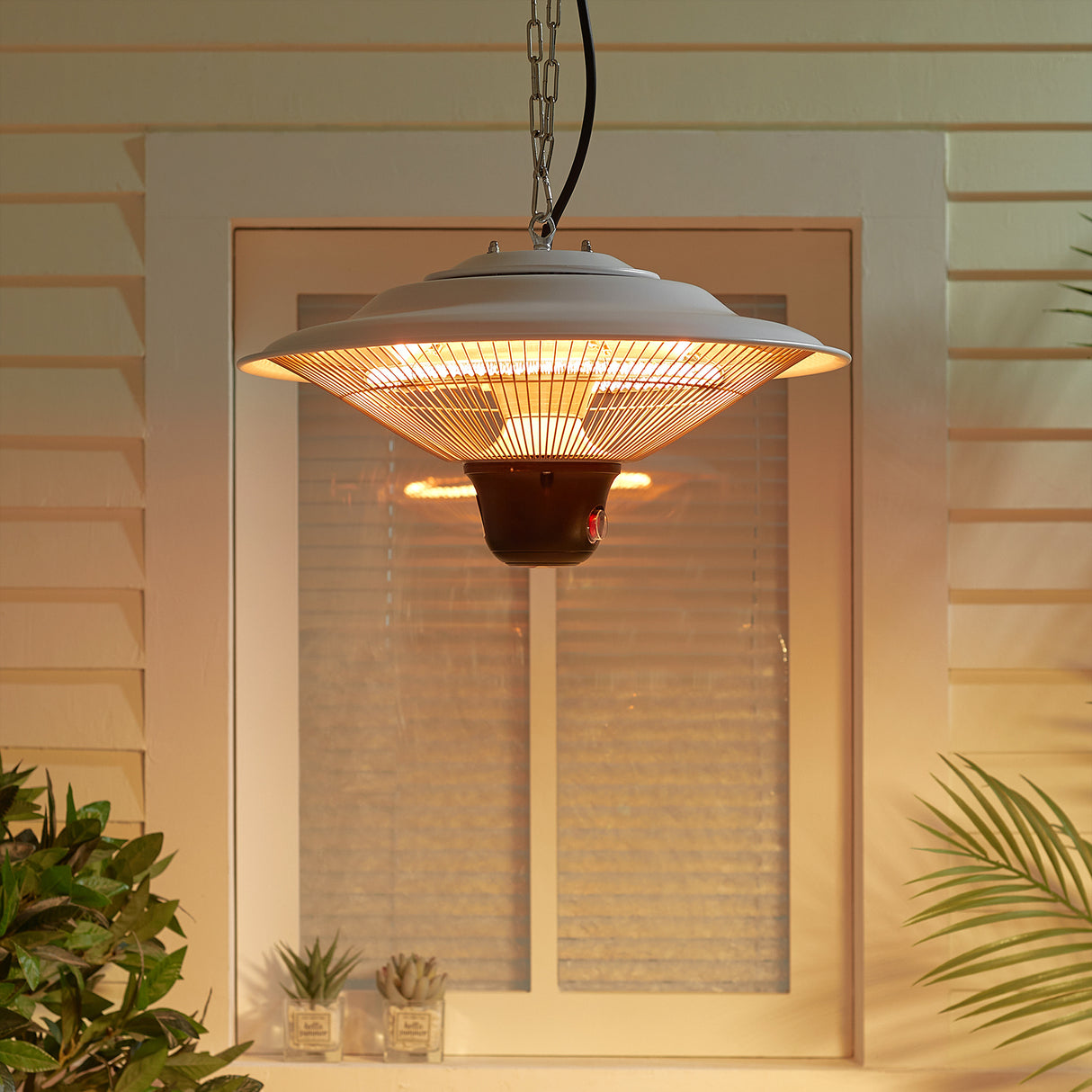 Patio Heater Ceiling Hanging Lamp 500/1000/1500W Remote Control Adjustable