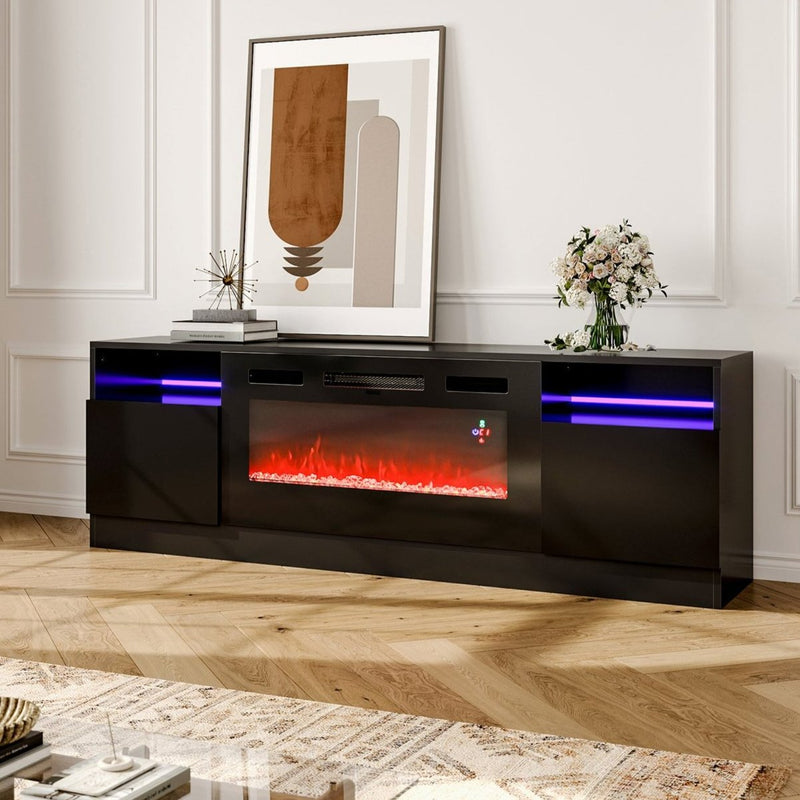 Modern Large TV Unit with Fireplace and Storage – Smallbee UK