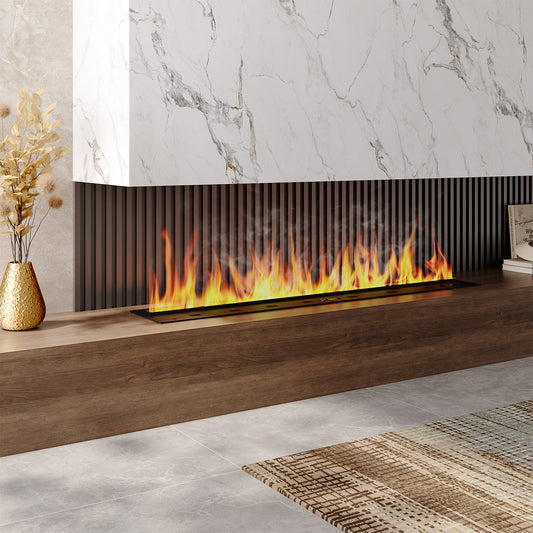 Smart Entertainment Center 3D LED Water Vapor Fireplace Insert with Bluetooth Player