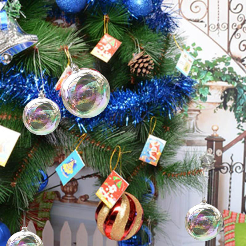 5 Pack Rainbow Glass Ornaments for Christmas Tree