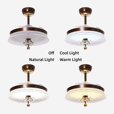 36 inch reversible ceiling fan with LED light in a neutral lounge setting