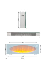 Smart WiFi-Connected White Electric Fireplace with Remote