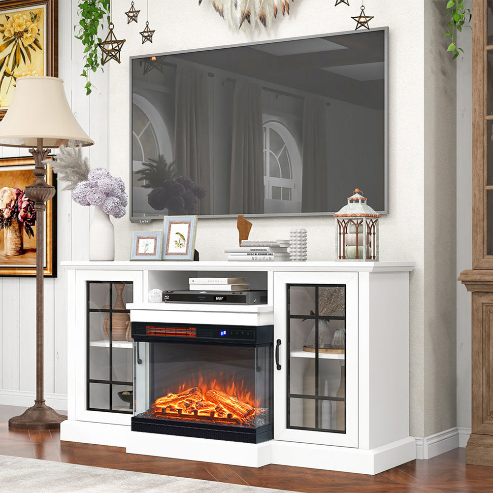 Real wood fireplace on sale tv stand