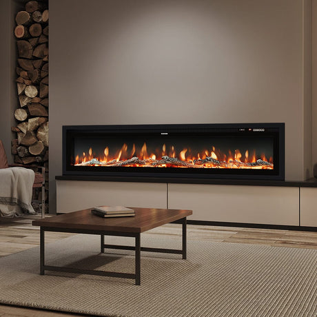 70 Inch Electric Fireplace with Remote 9 Flame Colours 900W/1800W Living and Home 