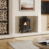 Vintage Wood-Burning Cast Iron Fireplace